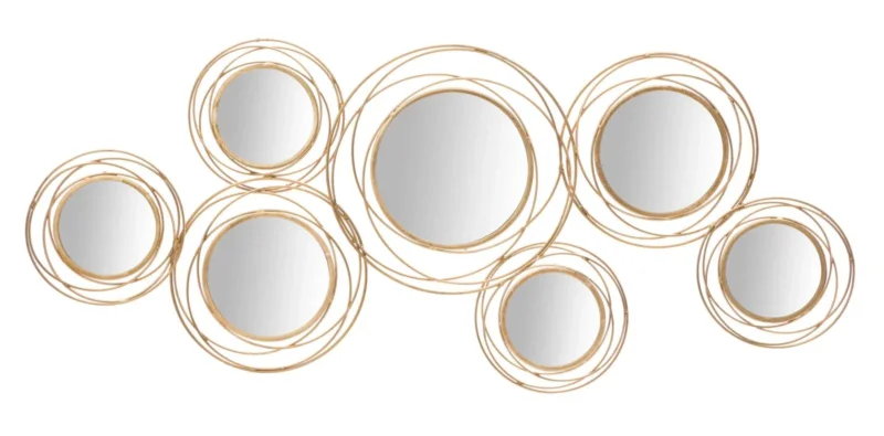 Lunaro Wandspiegel Gold mit Kreisdesign 124,5 cm