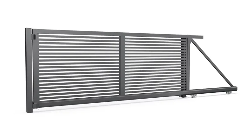 Metallzaun Schiebetor CORE slim Betriebsart: Elektrisch RAL 7016 Anthrazit