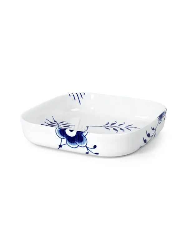 Royal Copenhagen Blau Mega Riflet, quadratische ofenfeste Fad 25 x 25cm