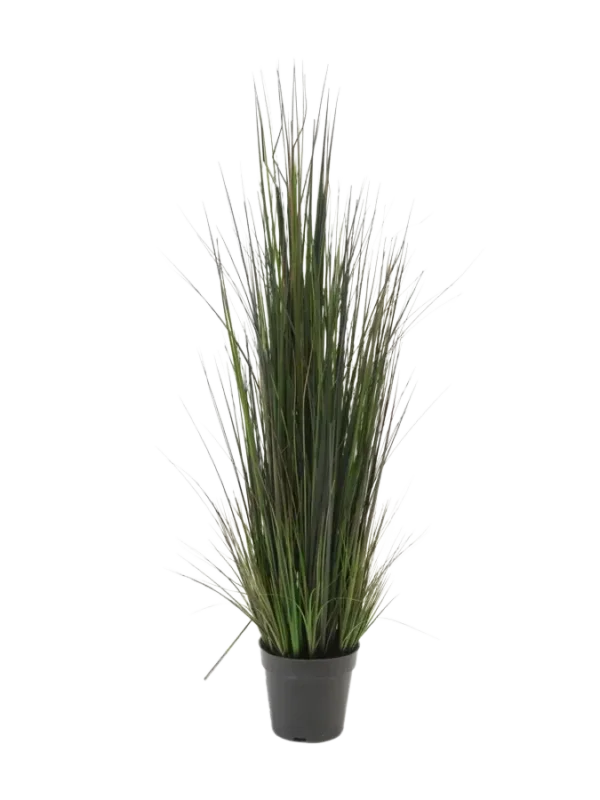 Künstliches Gras - Hanno, 90 cm, Kunstpflanze von aplanta, im schwarzen Topf, in Natur, für drinnen