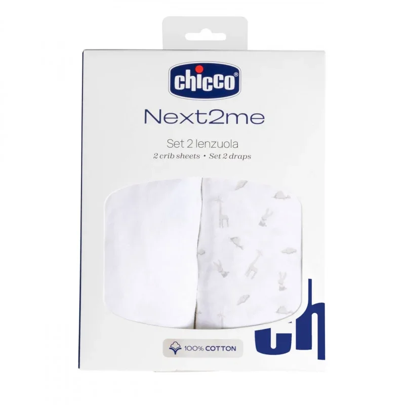 Chicco Baumwoll-Bettlaken-Set für Next2Me - 2-teilig