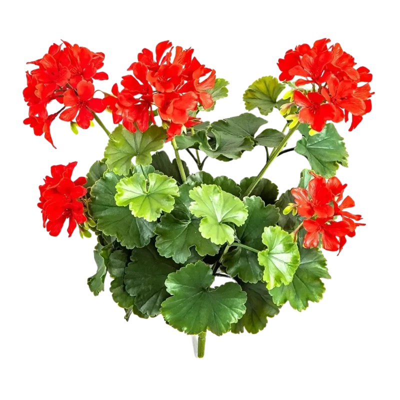 Künstliche Geranie - Zora, 39 cm, Kunstblume von aplanta, UV-beständig, Steckpflanze, in Rot, für draußen
