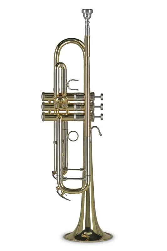 Gewa Germany Vision TR372 B-Trompete – ML-Bohrung & Goldmessing-Mundrohr, Edelstahl-Ventile