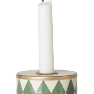 Maileg - Kerzenständer Tromme, Grün/Off-White