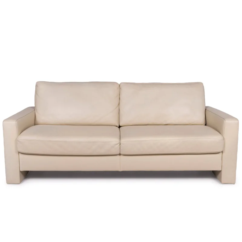 Ewald Schillig Leder Sofa Beige Zweisitzer #11259
