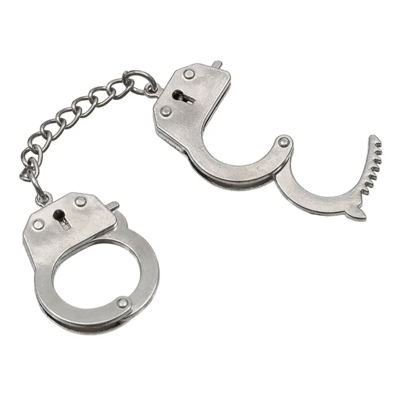 MFH Schlüsselanhänger Handschellen silber 12 Stück - ASMC