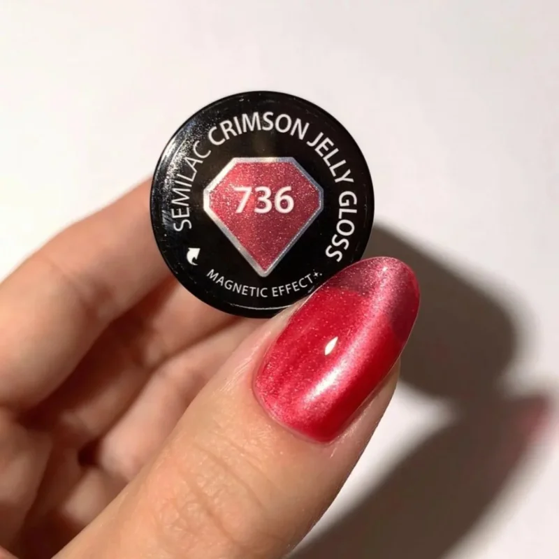 736 Crimson Jelly Gloss Cat Eye UV Nagellack 7ml Semilac