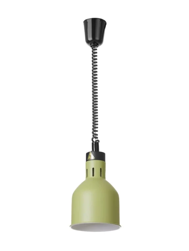HENDI Höhenverstellbare Wärmelampe – zylinderförmig – 230 V / 375 W – Grün – Ø 175 × H 250 mm – Produktansicht