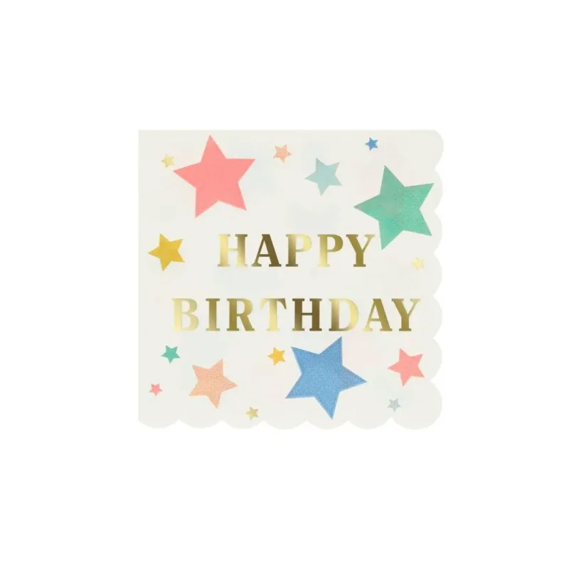 Happy Birthday Stars Servietten klein Meri Meri