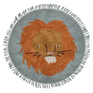 Kinder-Teppich „Liono“ – Runder Baumwollteppich in Bunt