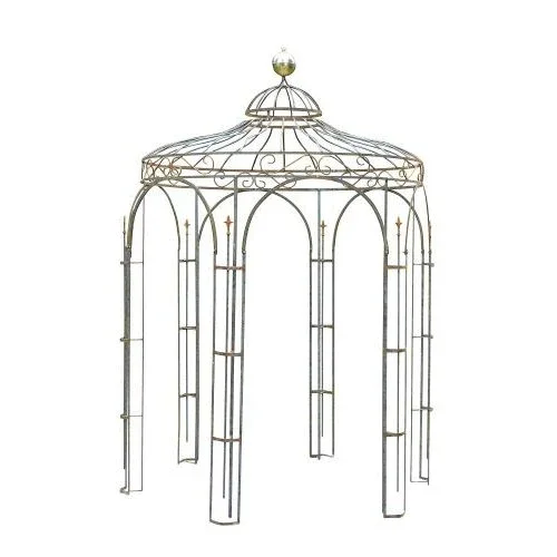 Pavillon 290 cm – eleganter Gartenpavillon aus Eisen in Rostoptik