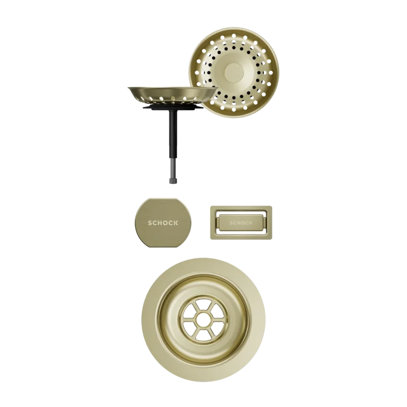 SCHOCK Sichtteile in White Gold zu Ablaufgarnitur mit Drehexcenter White Gold 400055WGO