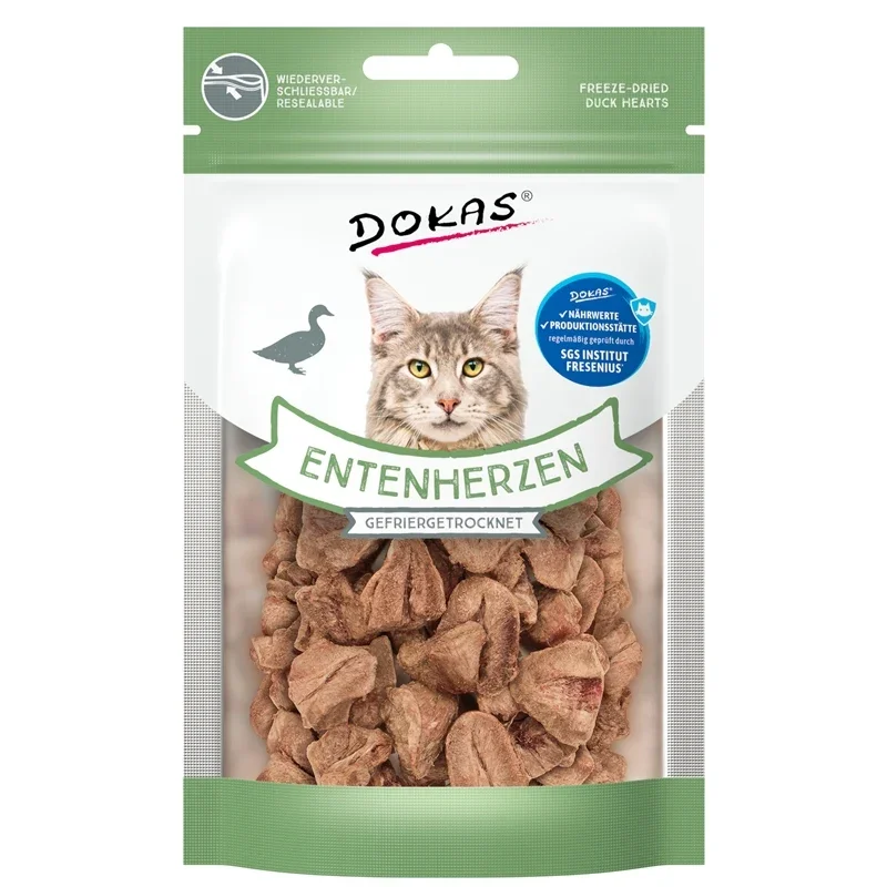 Dokas Katze Snack Entenherzen gefriergetrocknet zoo-de