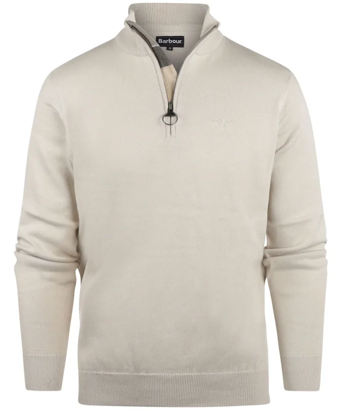 Barbour Baumwollpullover mit halbem Reißverschluss | Beige