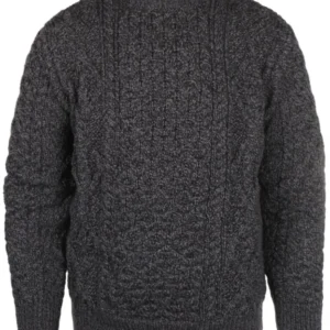 Aran-Pullover mit Rundhalsausschnitt | Anthrazitgrau