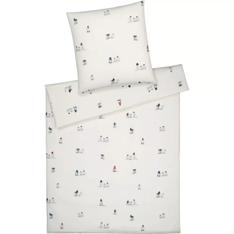 Elegante Softflanell Bettwäsche Pinguin Party