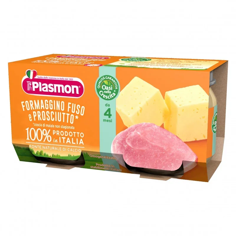 Homogenisierter geschmolzener Käse und Plasmonenschinken