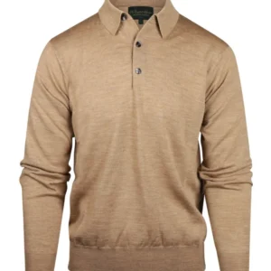 Polo-Pullover aus Merinowolle | Braun