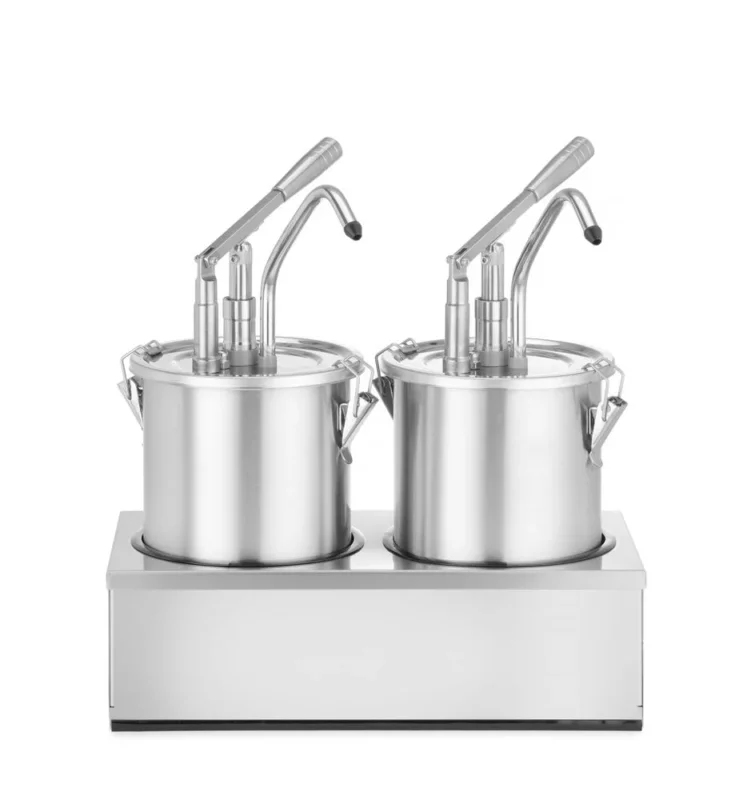 HENDI Saucenspender – Edelstahl – Zweier-Set – 9 l – 500 × 235 × H 360 mm – Produktansicht