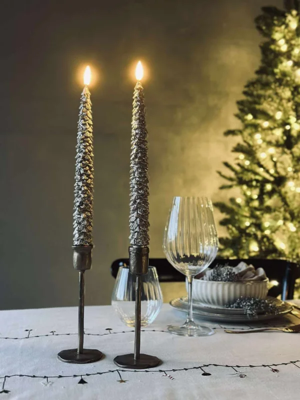 LED Stabkerzen 2 Stk - Weihnachtsbaum Gold