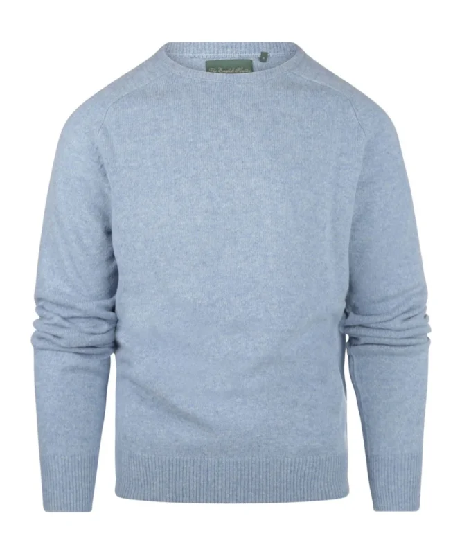 Rundhalspullover aus Lammwolle | Blau
