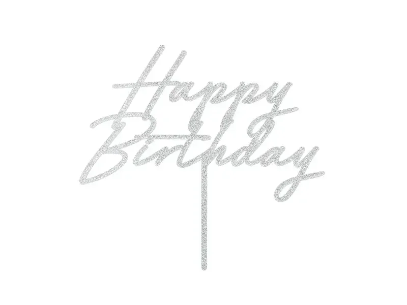 Happy Birthday Kuchendeko silber PartyDeco