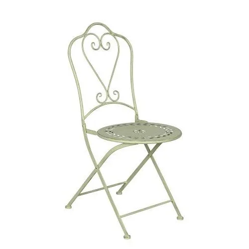 Gartenstuhl 2er Set 93 cm – klappbare Metallstühle aus Eisen in Hellgrün