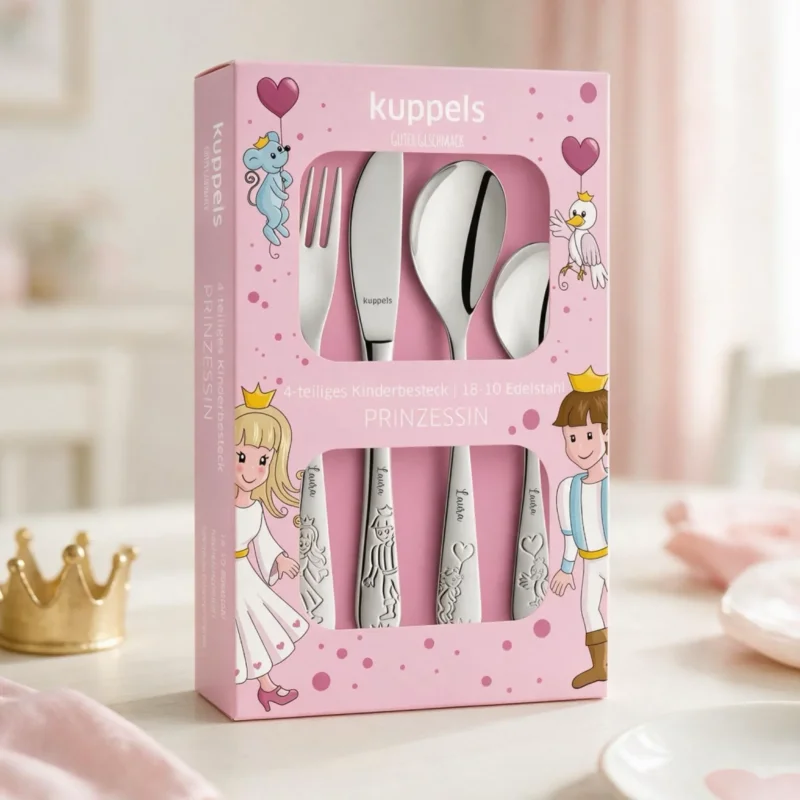 Personalisiertes Kinderbesteck mit Namen für Mädchen Prinzessin