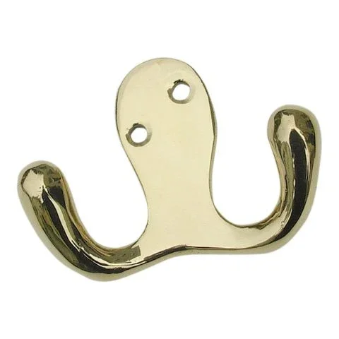 Doppelhaken Messing – maritime Wandhaken im 5er Set