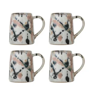 Becher-Set Jana – Steingut mit reaktiver Glasur (4er-Set)