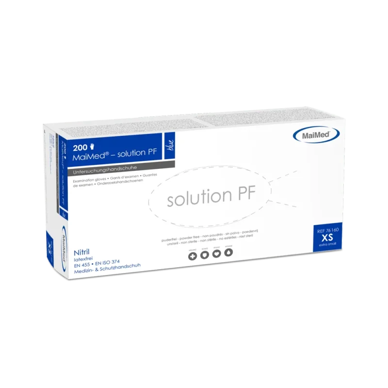 MaiMed-solution PF, blue, Latexfreier Nitril-Handschuh, blau, 200St./Box