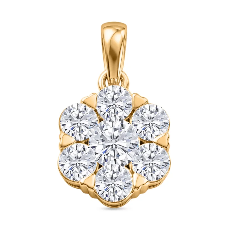 D'Joy Moissanit Anhänger 925 Silber 750 Vergoldet ca. 1.19 ct