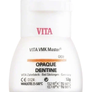 VMK Master 3D Opaque Dentine 12g Flasche mit Aufdruck.