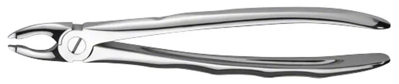 Zahnzange LiquidSteel® für OK Frontzähne und Prämolaren in glänzendem Metall.