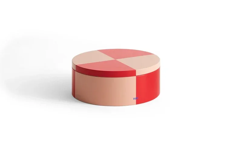 Tin Container Round - Red und Soft Pink