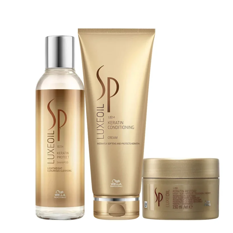 Wella SP Luxe Oil Keratine Protect Shampoo 200ml Conditioning Cream 200ml Restore Mask 150ml