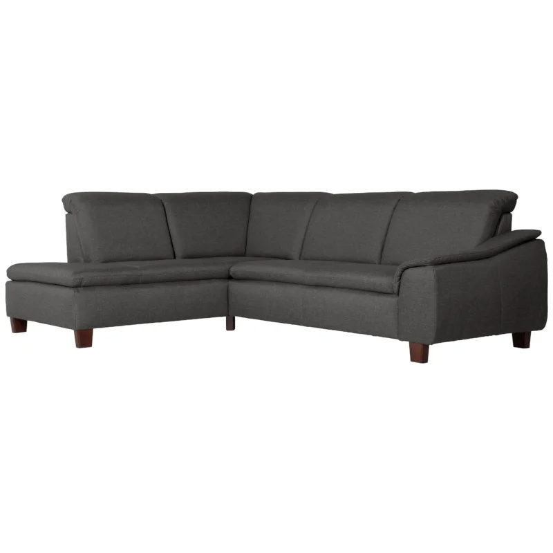 Max Winzer Aaron Ecksofa links mit Sofa 2,5-Sitzer rechts – Flachgewebe anthrazit