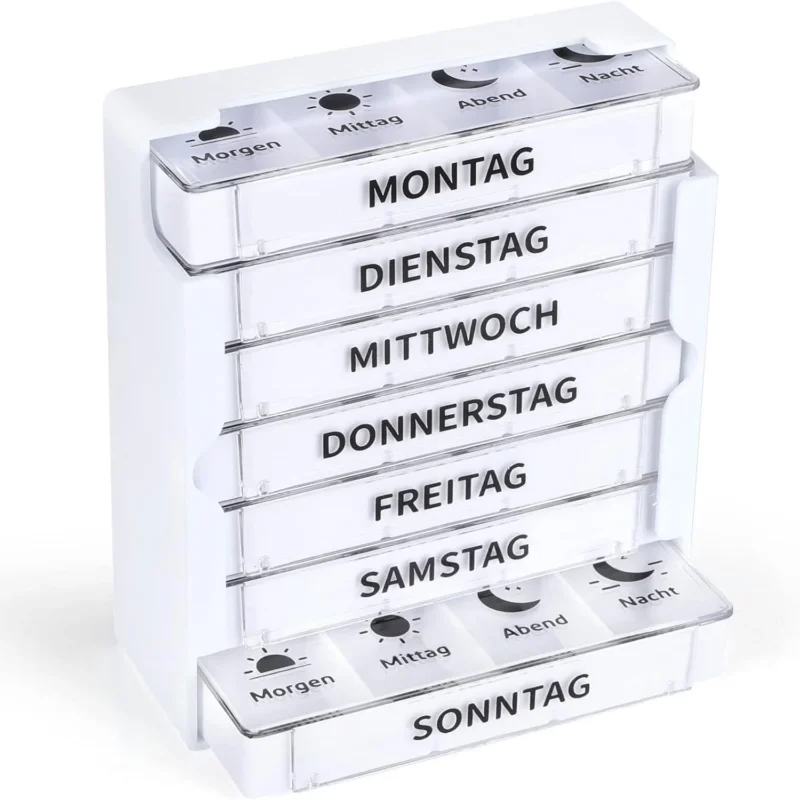 Pillendose 7 Tage 4 Fächer Organizer Opret Tablettenbox Morgen Abend