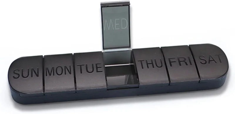 7 Tage Tablettenbox Medikamentenbox Pillendose Schwarz