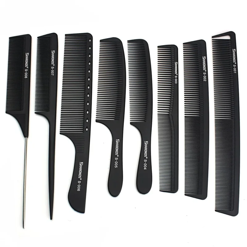 Professionelles Barber Carbon Comb Set - 8-teilig/10-teilig