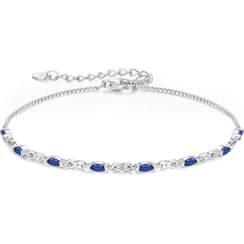 Armband Damen Silber 925 mit Zirkonia Geburtsstein verstellbar