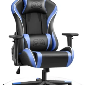 Ergonomischer Gamer Chair mit 3D Armrests, höhenverstellbar, Blau