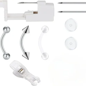 Professionelles Einweg Bauchnabelpiercing Set inkl. Pistole und Nadeln
