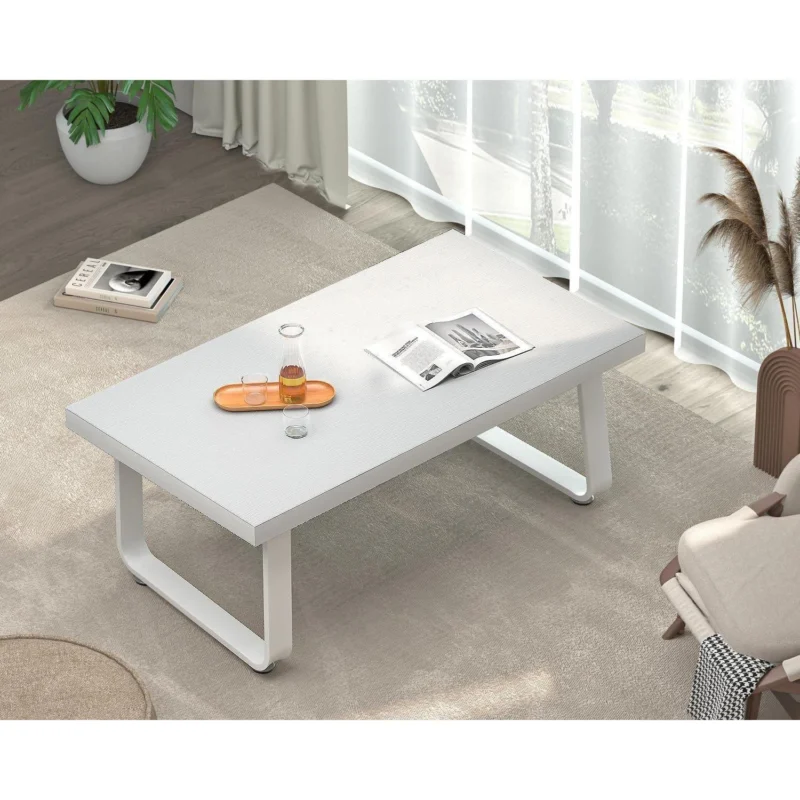 Mudmasa Couchtisch Weiß Holz Moderner Klein 100x55x46.5cm