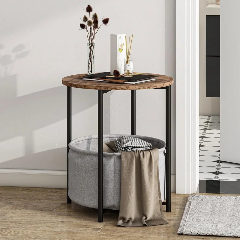 Runder Couchtisch mit Stauraum für Wohnzimmer & Schlafzimmer