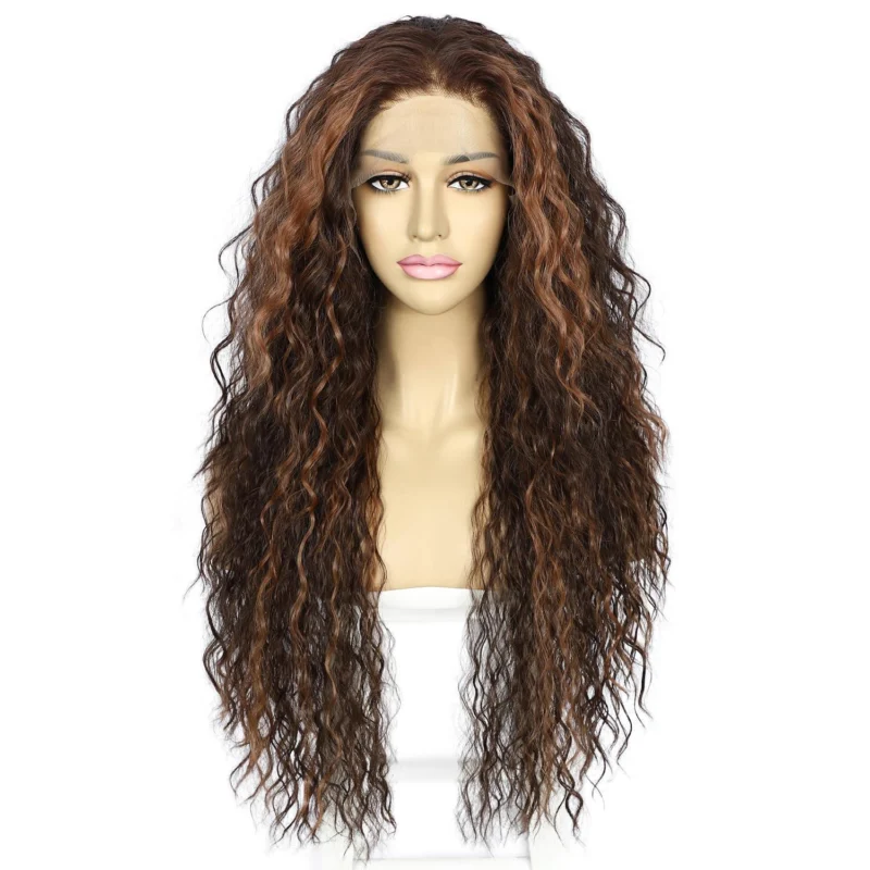 Lockige braune Lace Front Perücke – Schokolade Braun, 26 Zoll