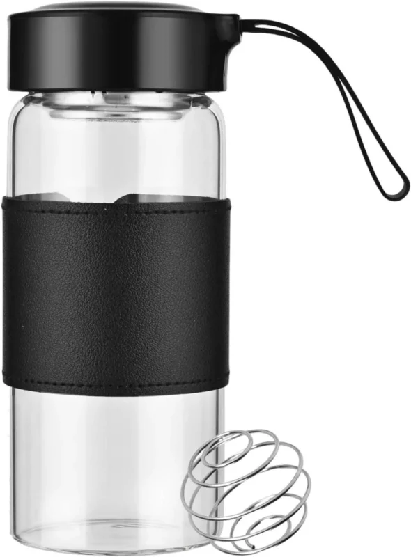 Protein Shaker Glas 16 Oz Mit Sieb Und Edelstahl-Mischkugel