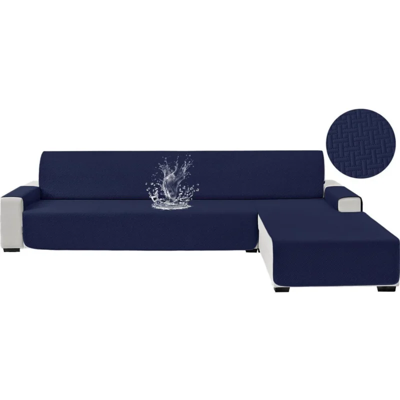 Wasserdichter Sofabezug L-Form 3 Sitzer Dunkelblau