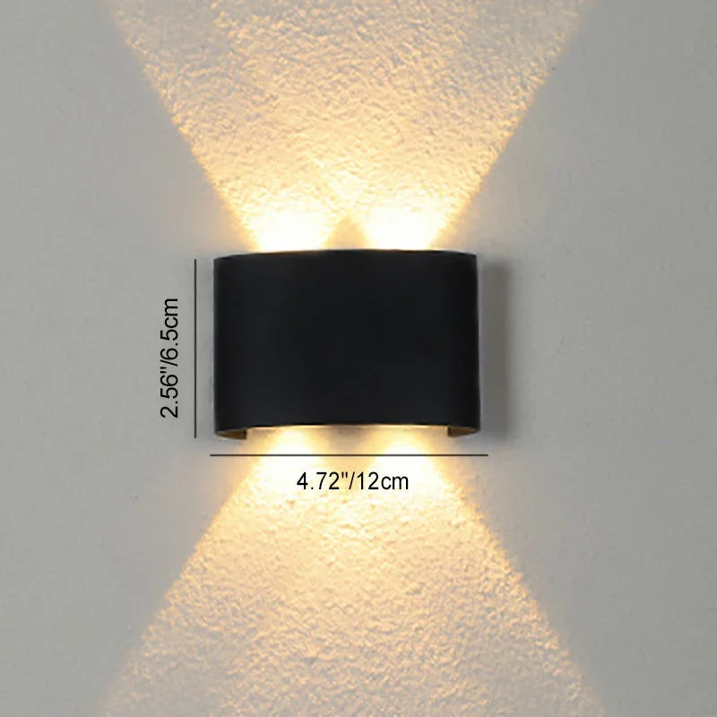 Wasserdichte LED-Wandleuchte aus Aluminium und Acryl für Terrassen
