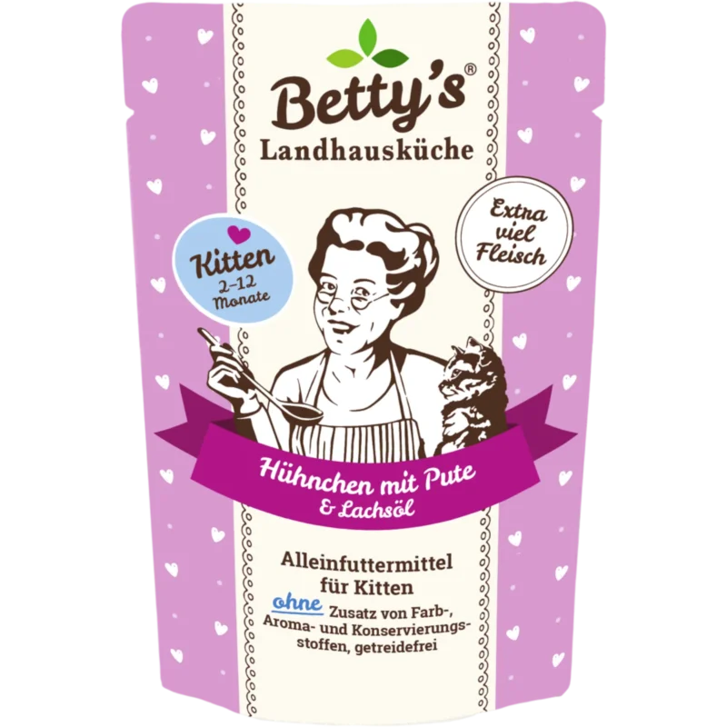 Betty´s LHK Cat - Frischebeutel mit Hühnchen & Pute für Kitten